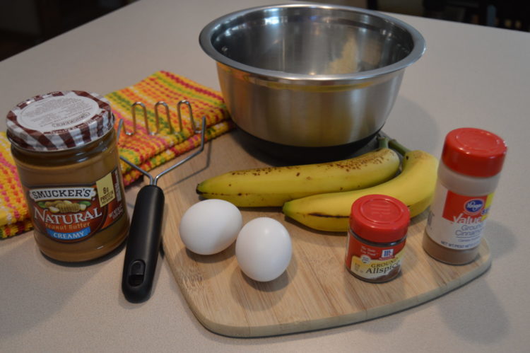ingredients for peanut butter banana pancakes